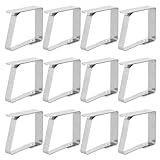 LMOMSS Tischdeckenklammern, 12 Stück Tischtuchklammern Edelstahl, Tischdeckenklammern für Drauße,Grillen,Partys,Tischklammern für Tische mit Maximalen Dicke von 3 cm