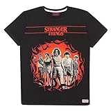 Stranger Things Zeichen T Shirt, Mädchen, 164-182, Schwarz, Offizielle Handelsware