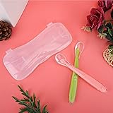 Chiyyak 2 Stück Silikon-Babylöffel, Weiche Spitzenlöffel für Kleinkinder mit Schneller Wärmeableitung, Sicheres Flaches Schaufeldesign für Babys über 4 Monate (grün+rosa)