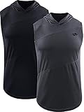 Cadmus Cool Dry Herren Tanktop mit Kapuze, 2 Stück - Grau - X-Groß