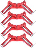 90 Grad Rechts Winkel Klemme, Eckenspanner Holz Aluminium Metall, 4 StüCk Winkelspanner Set Einstellbar Winkelklemmen Schweißen Rahmenspanner Bilderrahmen Schraub Gehrungszwinge