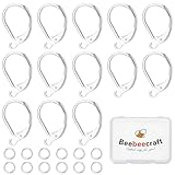 Beebeecraft 1 Box 20 Stück 925 Sterling Silber Plattierte Messing Ohrhaken Mit Hebelverschluss Französische Ohrhaken 16x10 mm Austauschbare Baumelnde Ohrring Mit 20 offenen Biegeringen
