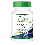 L-Glutamin Kapseln 750mg - HOCHDOSIERT - VEGAN - 120 Kapseln - freie Form der Aminosäure
