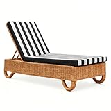 EXZFW Liegestuhlkissen für Liegestuhl & Sonnenliege, Gartenliege Auflage mit UV-Schutz, Abnehmbarer Bezug, rutschfeste Liegenauflage für Deckchair & Relaxsessel,Schwarz,183x53x10cm