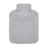 Wärmflasche mit Weichem Bezug 500ml Wärmeflaschen,Kinder Wärmflasche,Wärmflaschen Klein,Tragbarer Auslaufsicher Bettflasche Flauschig Waschbare Flaschenbezug Wärmbeutel,für Kinde Erwachsene Winter