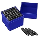 Gueenky 36 Stück Schlagzahlen Set, 8mm Schlagbuchstaben Set, Alphabet A-Z Nummer 0-9, Schlagbuchstaben Metall, Schlagstempel Zahlen zum Stempeln von Metall Kunststoff Holz Leder