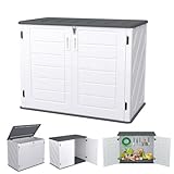 ACXIN Outdoor Geräteschuppen Gerätehaus Kunststoff Gartenschrank Wetterfest und UV-beständig Mülltonnenbox Garten Werkzeugschrank 130x75x100 cm Aufbewahrungsbox,700 Liter Capacity