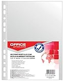 OFFICE PRODUCTS Kataloghüllen Prospekthüllen / Din A4/ Glasklar Kristallklar Oben Offen Klarsichthüllen Sicht-Hüllen Gelochte Plastikhülle /PP/ Transparent 55 Mikron, 100 Stück (1er Pack)