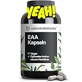 natural elements EAA Kapseln hochdosiert – 300 Kapseln – 8 essenzielle Aminosäuren – vegan, ohne unnötige Zusätze – in Deutschland produziert & laborgeprüft