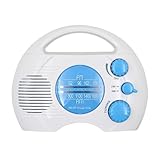 ANCLLO Duschradio, Mini Tragbares AM FM Hängendes Kabelloses Duschradio, Wasserdichtes Batteriebetriebenes Radio Eingebauter Lautsprecher Audio für Zuhause, Strand, Whirlpool, Badezimmer, Outdoor