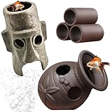 GBKDQQ 3 Stück Keramik Versteck, Aquarium Höhle Fisch Tank Zubehör Dekoration Garnelenhöhle Zuhause Decoration Ablaichhöhle Wassertiere-Höhle, Landschaftsbau Rock Cave Deko