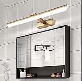 SSNCcNC Gold,50CM, LED Spiegellampe Nordischer Stil Badezimmer Spiegelleuchte Einstellbare Winkel Badlampe Wasserdicht Make Up Licht Wandleuchte Spiegelschrank Leuchte Weißes Licht 6000K