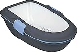 Trixie T40154 40154 Katzentoilette Berto, 39 × 22 × 59 cm, dunkelgrau/pastellblau/granit