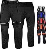 German Wear Herren Motorradhose mit Protektoren Textil Motorrad Hose Kombihose herausnehmbar washbar Futter wasserabweisend Schwarz - 56