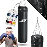 ArtSport® Boxsack Set 30 kg gefüllt, Box Set mit 4-Punkt-Stahlkette & Drehwirbel - für Erwachsene, Boxsack hängend 110 cm für Boxen & Kickboxen