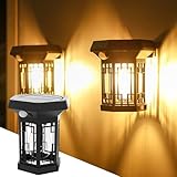 Solarlampen für Außen mit Bewegungsmelder, 1200MAH LED Solar Aussenleuchte mit Bewegungsmelder Solar Bewegungsmelder Aussen mit Licht 180°Beleuchtung Aussenlampe Wandleuchte für Gartendeko Garage (A)