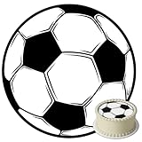 J&M DECO Essbare Tortenaufleger Fußball – Runde Tortendeko 20 cm aus Oblatenpapier – Geburtstag Junge – Esspapier für Geburtstagskuchen – Fußball-Motiv Kinderparty – Glutenfrei & Vegan