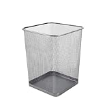 DZYHFCO Mülleimer quadratisch Büro Haushalt Papierkorb Mülleimer Büro Eisen Mülleimer Mülleimer Stacheldraht Metall Silber Küche Mülleimer (Silber)