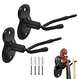 Viola Hanger Wandhalterung | 2 x Viola Aufhänger Haken mit Bogenhalter | Platzsparender Instrumenten-Organizer für Zuhause und Studio, Saiteninstrumenten-Zubehör