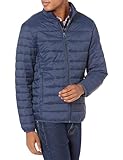 Amazon Essentials Herren Verstaubare, Leichte, Wasserabweisende Pufferjacke (Erhältlich In Big & Tall), Marineblau, L