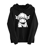 Weihnachts Damen Druck Christmas Weihnachtspullover Hoodie Weihnachts Rundhals Pullover Schneemann Langarmshirt Xmas Pulli Oberteil Ugly Christmas Pulli Rundhals Hirschkopf Muster Sweater