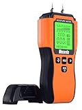 Mecurate Feuchtigkeitsmessgerät, Pin-Typ Holzfeuchtemessgerät mit Batterie und LCD-Display digitale, Moisture Detector Feuchtemessgerät-Detector für Holz,Wand,Baustoffen,Gipskarton (Akustischer Alarm)