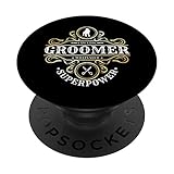 Hundefriseur Superpower, Furologist Grooming Pet Lover PopSockets mit austauschbarem PopGrip