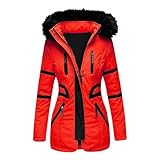 Dasongff Damenmantel, lang, Winter, warm, schick, mittellang, Trenchcoat, Winterjacke, für Damen, elegant, mit Kapuze, Mantel, Futter, mittellang, einfarbig, winddicht