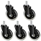 PU Rollen für Bürostühle und Koffer, Stuhlrollen Hartbodenrollen Bürostuhlrollen Universal Eratz (5er Pack, φ73mm)