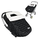 Orzbow Fußsack Babyschale, Universal Babyschale Fußsack Winter mit Verstellbarem Reißverschluss, Wasserdichte Einschlagdecke Babyschale mit Elastischen Rändern, Warmes Hochwertiges Polyester, Schwarz