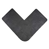 fluffy® Badteppich für Eckduschen aus Chenille mit Rutschfester Unterseite (L-Form | Innenmaße 50 x 50 cm, Anthrazit)