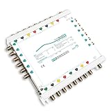 FRACARRO Kaskadierender Multischalter, 9 Eingänge, 16 abgeleitete Ausgänge, Dip-Schalter für Aktiv/Passiv-TV, Satellitenband bis 2300 MHz, LED DiSEqC, Rückk (SWI916TS)