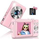 Digitalkamera 1080P Fotoapparat 44MP Fotokamera mit 2.4' LCD Bildschirm 16X Digitalzoom Countdown Fotografie Selfie Kamera Tragbare Kompaktkamera Vlogging Digitalkamera für Kinder Teenager Anfänger
