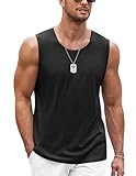 COOFANDY Herren Tanktop Gym Muskelshirt Workout Tankshirt Fitness Ärmellos Funktionsshirt Stringer Achselshirt Schwarz M