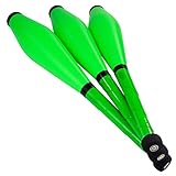 Juggle Dream Neon UV Street Jonglierkeulen 3er Set Tolle Trainerkeule - Jonglierset für Anfänger und Fortgeschrittene Jongleure (Alles Grün)