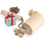 KADAX zylindrischer Nudelholz mit Griff, Pizzarolle, Eckenroller, T-Form, Teigroller, Nudelroller für eckige Backformen, Rollstab, Backblechroller (W: 8,3 cm, Holz)
