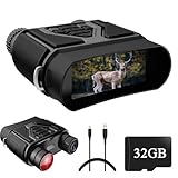 Nachtsichtgerät, Jadfezy Digital Infrarot Nachtsicht Fernglas 300M Reichweite, Wiederaufladbares Nachtsichtgeräte mit 32GB, 8X Digitalzoom Nachtsicht für Vogelbeobachtung Camping Jagd