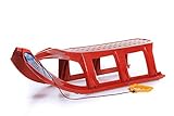 Unbekannt Schlitten Kinderschlitten Rodel aus Kunststoff Zugseil Metallkufen Tatra 3 Farben (Rot)