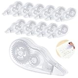 LWMTT 12 Stück Korrekturroller Korrekturmaus,4mx5mm Korrekturband,Korrekturmaus Klein,Schulsachen Korrekturroller Aesthetic Mini Korrekturroller,für Studenten Kinder, Büro Heimbüro Oder Schule-white