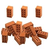 50 Stück Mini Ziegelsteine zum Mauern Kinder Miniatur Ziegelsteine Mini Bricks Modellbau Steine Mini Ziegel Rote für DIY Puppenhaus Fairy Garten Dekoration 2 x 1 x 1cm