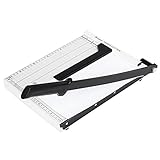 COOCHEER Papierschneider, Profi A4 Fotoschneider Hebelschneider Papierschneidemaschine Schneidegerät für Schule & Büro, Weiß Grifflänge: 47 cm