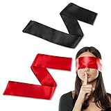 DAJISI 2 Stück Schlafmaske Frauen, Augenmaske Schlafmaske Satin 136cm/54inch Einstellbar Augenmaske Rot und Schwarz Augenbinde Schlafen für Frauen Männer Reise Nap Valentinstag Geschenk
