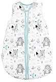 TupTam Ganzjahresschlafsack 2.5 TOG wattiert ärmellos Baby Schlafsack OEKO-TEX, Farbe: Bären/Füchse/Mint, Größe: 68-74