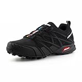 Hitmars Trailrunning Schuhe Traillaufschuhe Herren Damen Wanderschuhe Trail Running Schuhe Trekking Turnschuhe Outdoor Laufschuhe Leicht Atmungsaktiv Schwarz EU 43