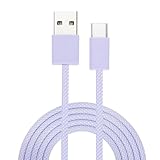 QUARKZMAN 6,56ft USB Typ C Ladekabel 2A Typ C Auf USB A Geflochtenes Ladekabel Datenübertragungskabel Für Tablet Telefon LED Schreibtischlampe Drohne Lila