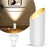 HUAEU LED Bodenstrahler – 6W Uplight Spot für Innenräume, Schwarz, Warmweiß 3000K, GU10 LED Lampen 500LM, Bodenleuchte mit Fußschalter, Perfekt für Pflanzen, Wände, Wohnzimmer & Schlafzimmer（Weiß）