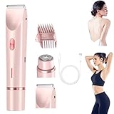 Wiederaufladbarer Elektrorasierer für Damen, ohne Schmerzen, Intim-Trimmer & Bikini-Trimmer, Keramikklingen, Nass- und Trockenanwendung, für Bikinizone, Achseln, Beine, Arme (rosa)