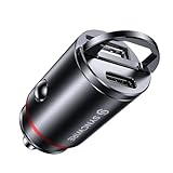 Syncwire Zigarettenanzünder USB C & USB Auto Adapter[PD 30W &QC3.0 30W]Super Mini Ganzmetall KFZ Ladegerät USBC für iPhone 16 Pro Max 15 14 13,Samsung