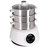 KFS-3000 Dampfgarer, Hot Pot, Fondue mit Touch Display, 3 Dampfkörbe aus Edelstahl, 4 Programme, Timer, Steamer (KFS-3000 Standardausführung)
