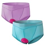 FEIXIANG Damen Radunterhose, Radlerhose Kurz Fahrradhose Fahrrad Unterwäsche mit 4D Gel Gepolstert, Fahrradunterhose Atmungsaktiv Schnelltrocknend Radhose Radfahrunterhose